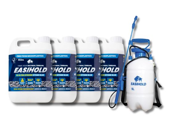 4 x Easihold 4.1L Stone Glue + 5L Pressure Sprayer