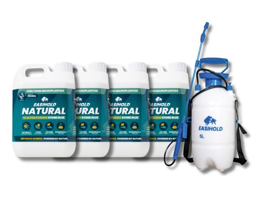 4 x Easihold 4.1L Natural Gravel Binder + 5L Pressure Sprayer