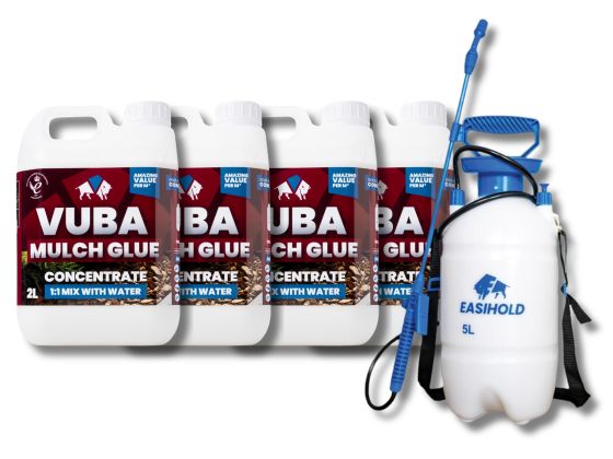 4 x Vuba 2L Concentrate Mulch Glue + 5L Pressure Sprayer